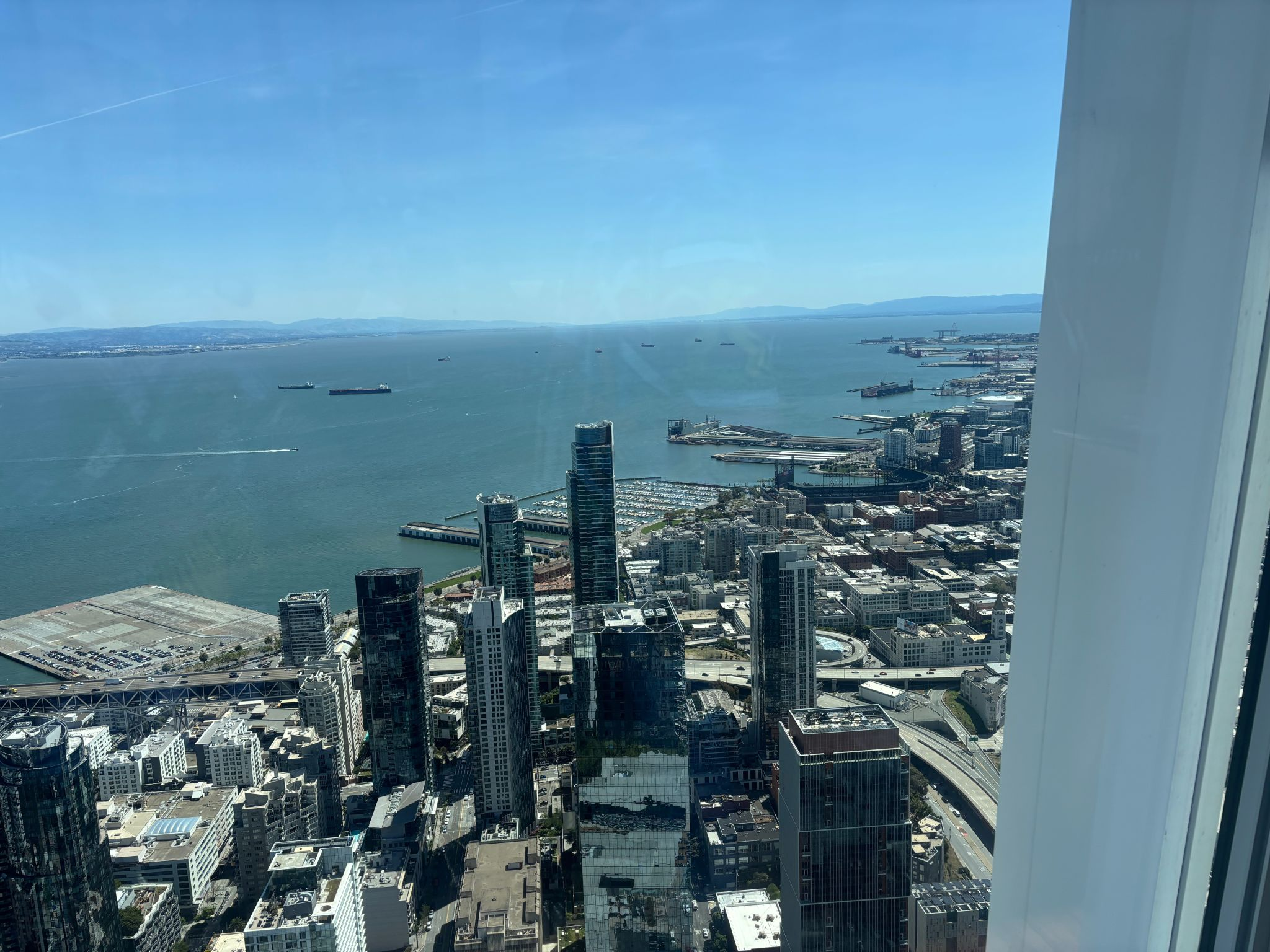 View of the San Francisco Bay from the Ohana Floor at Salesforce Tower during TDX ’26.